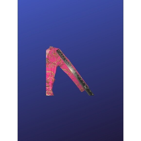 Janette FASHIONS Surplice Wrap MAXI Dress, PINK/GOLD CHAIN Print, Size S, EUC - Picture 7 of 11